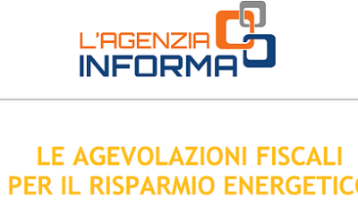 Agevolazioni risparmio energetico Ag. delle Entrate